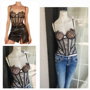 Victoria's Secret lace corset top! Black sheer...